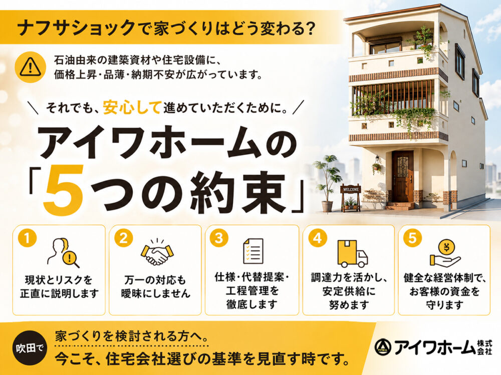 ナフサショック時代の家づくりに不安がある方へ、アイワホームの考え方をまとめた詳細ページを公開しました