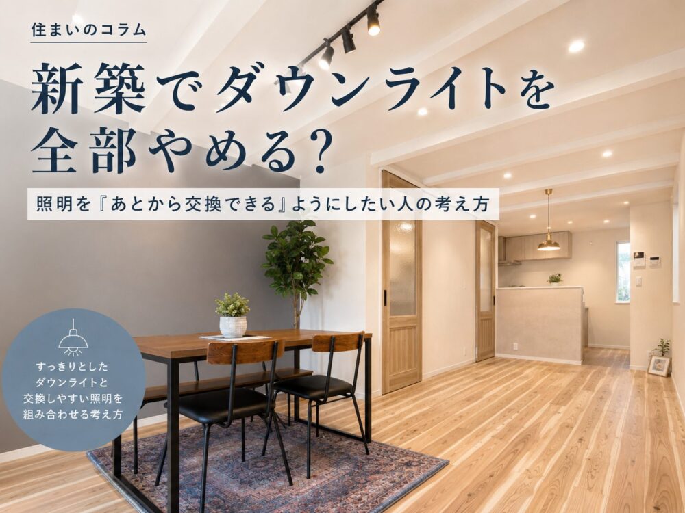 新築でダウンライトを全部やめる？照明を「あとから交換できる」ようにしたい人の考え方