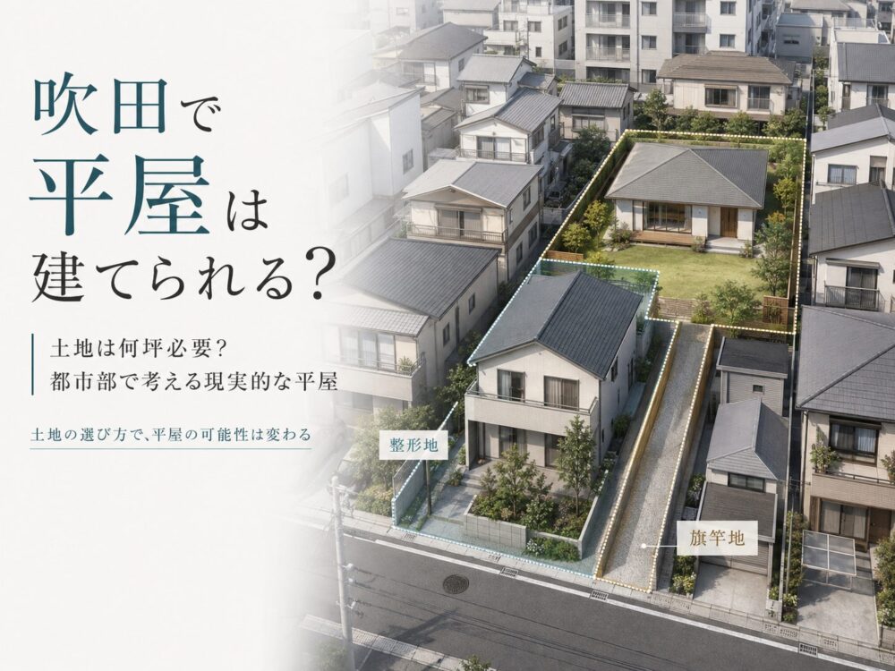 吹田で平屋は建てられる？土地は何坪必要か、都市部で考える現実的な平屋