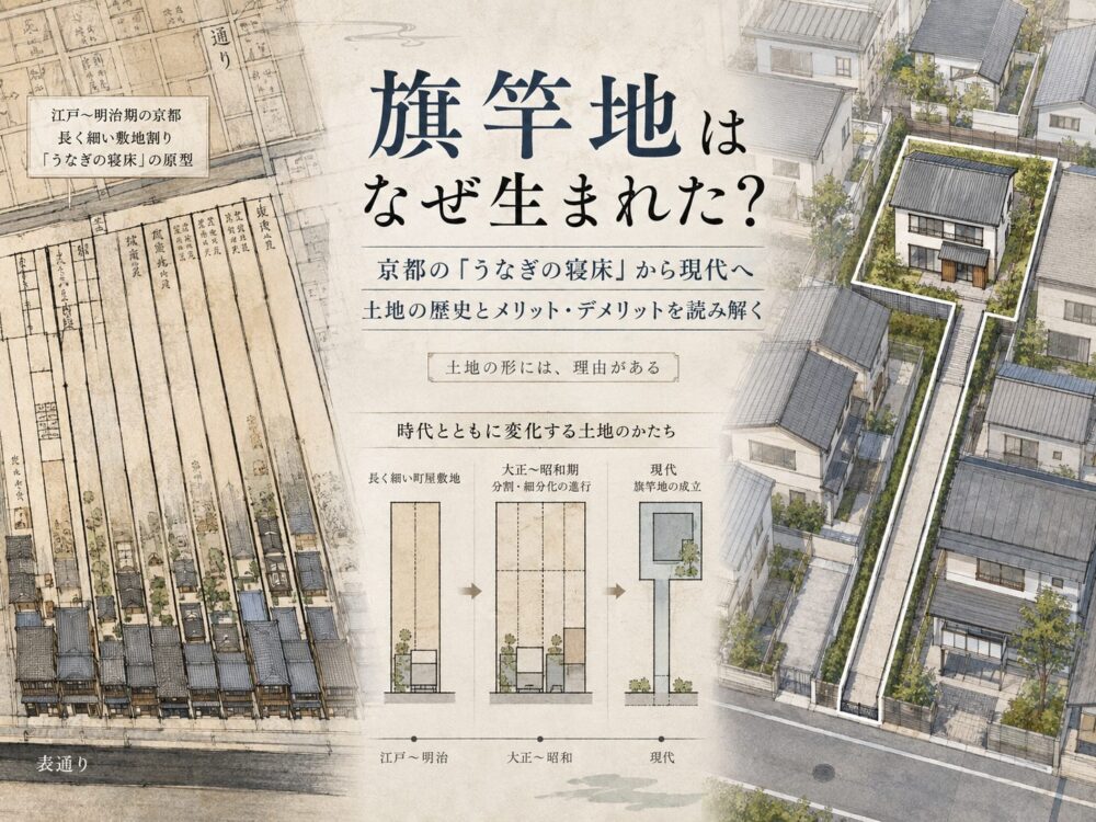 旗竿地はなぜ生まれた？京都の「うなぎの寝床」から現代まで、歴史とメリット・デメリットを深掘り