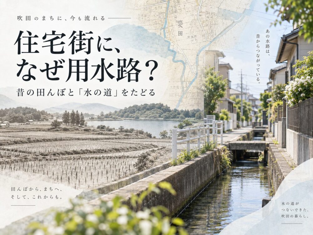 吹田市の住宅街になぜ水路が流れているのか。消えない「昔の田んぼ」の記憶