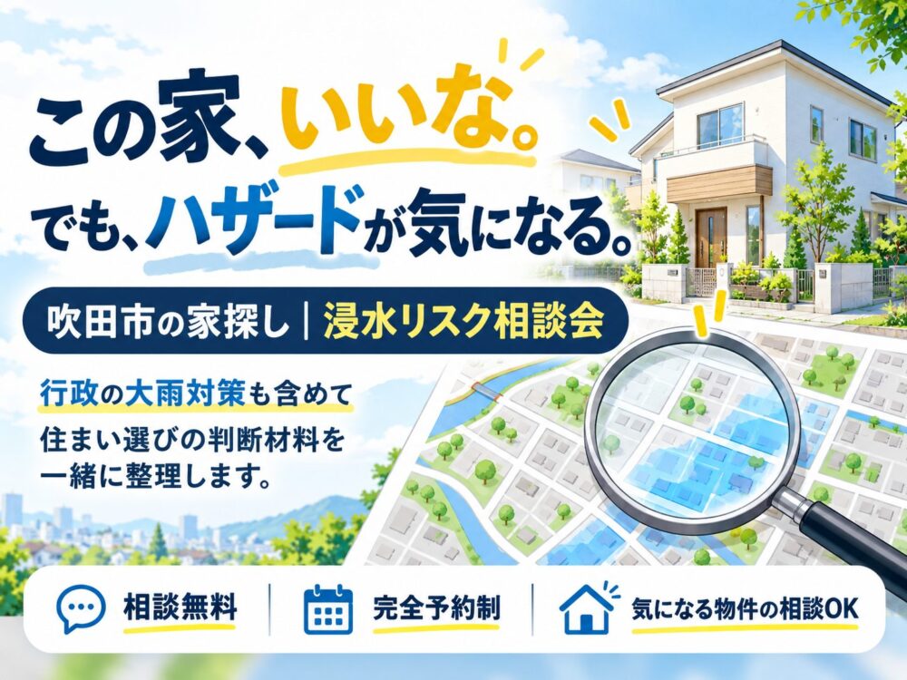 この家、いいな！でも、ハザードが気になる。吹田市の家探し　浸水リスク相談会