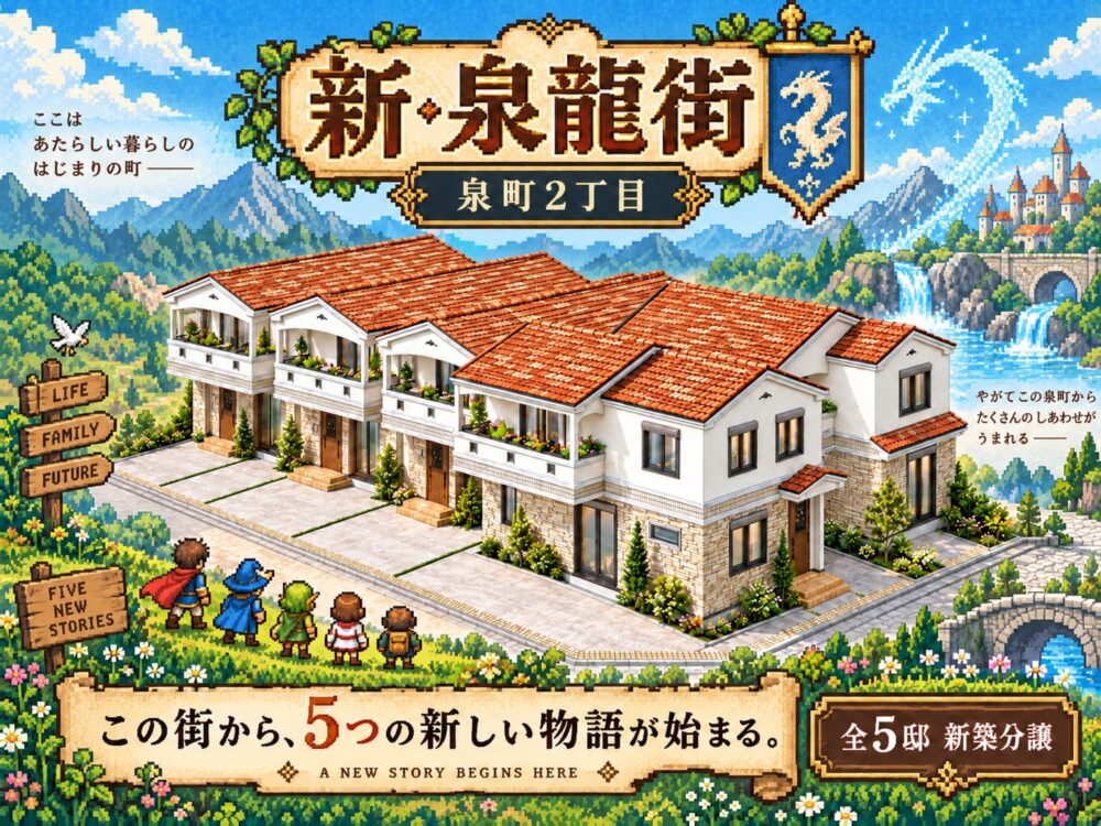 新・泉龍街｜吹田市泉町2丁目に誕生する全5邸の街並み